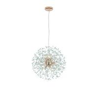 Pendant Lights, Modern Crystal Dandelion Chandelier for Bedroom Living Room Nordic Firework Pendant Light LED(Green-Gold Body,D55CM)