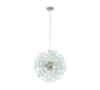 Pendant Lights, Modern Crystal Dandelion Chandelier for Bedroom Living Room Nordic Firework Pendant Light LED(Green-Chrome Body,D40CM)