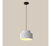 Pendant Lights Modern Fluted Resin Adjustable E27 Hanging Ceiling Fixture Minimalist Kitchen Island Chandelier For Dining Room Bedroom Living Room Entryway White
