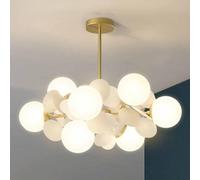 Pendant Lights Modern Globe Glass Large Globe Chandelier Multi-Light Chandelier Gold Metal Hanging Light Fixture Vintage Flush Mount Ceiling Light For Kitchen Dining Room