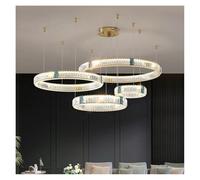 Pendant Lights, Modern Lustre Crystal Led Chandelier Lighting Living Dining Room Decor Dimmable Pendant Lamp Bedroom Led Hanging Light Luminaire(3 ring-60 80 100cm) (4 ring30 50 70 90cm)
