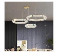 Pendant Lights, Modern Lustre Crystal Led Chandelier Lighting Living Dining Room Decor Dimmable Pendant Lamp Bedroom Led Hanging Light Luminaire(3 ring-60 80 100cm) (3 rings30 50 70cm)