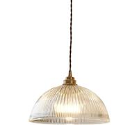 Pendant Lights Modern Nordic Adjustable E27 Hanging Ceiling Fixture Brass Ribbed Glass Clear Glass Antique Gold For Kitchen Island Dining Bedroom 38Cm