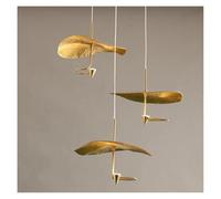 Pendant Lights, Nordic Copper Lotus Pendant Light Modern Staircase Chandelier for Living Room Air Loft Floor Hanging Lamp Lustre Fixture(3 Light Copper)