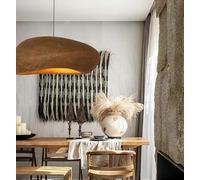 Pendant Lights, Nordic Handmade Restaurant Chandelier Japan Style Indoor Loft LED Hanging Light Kitchen Island Cafe Shope Pendant Lamp(Brown,Warm White)