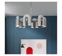 Pendant Lights, Nordic Modern Minimalist U-Shaped Iron Chandeliers Sample Room Bedroom Restaurant Art Pendant Lamp LED Designer Lighting Decor(Cold,12 Lights-Gray)