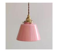 Pendant Lights, Simple Modern - Pendant Lamp E27 Loft Decor Japanese Style Brass Ceramics Hanging Light Dining Room Home Lighting Bedroom Bedside Antique Droplight Luminaire (Color : Pink)(Pink)