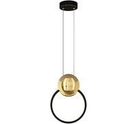 Pendant Lights, Single Head Chaner Round Aluminum LED Ring Pendant lamp Black matt 12W Adjustable Height Ceiling lamp Fitting Modern,Chaner Lamp