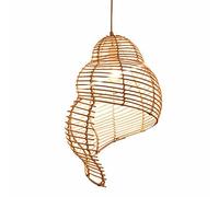 Pendant Lights, Snail Chaner Rattan Creative Pendant Lamp E27 Screw Ceiling Rustic Style Hanging Light Retro Chinese Tea Room Ceiling Lamp Corridor Restaurant Club Lighting Fixtures