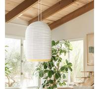Pendant Lights with 15 Inch Linen Insert Cable, Beige Handmade Pendant Light for Naturalism and Zen, Suitable for Scenes such as Bedroom, Living Room, Hallway