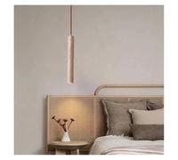 Pendant Long Tube Wood Ceiling Lamp Japan Quiet Wind Bedroom Bedside Chandelier Retro Travertine (01)