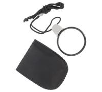 Pendant Magnifier Necklace with 5x Glass Lens, Wearable Monocle for Reading | Black Plastic Frame, Lightweight Rope, Storage Pouch, Suitable for Coins, Fine Print, Travel, Library Use and Collectors