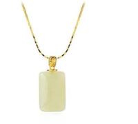 Pendant Natural Hotan Jade Nothing Necklace Female Collarbone Chain Light Luxury Designer Sense Sweater Autumn and Winter