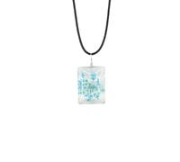 Pendant Necklace,Adjustable Waxed Cord Niche Design Natural Crystal Rectangle Starry Sky Pendant Necklace,Energy Jewellery for Women Men Blue