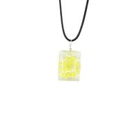 Pendant Necklace,Adjustable Waxed Cord Niche Design Natural Crystal Rectangle Starry Sky Pendant Necklace,Energy Jewellery for Women Men Yellow