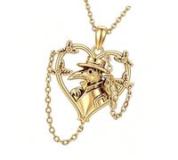 Pendant Necklace Bird Design Heart Frame Alloy Jewelry with Draped Chain Accent for Daily Statement Wear Bird Pendant Necklace Heart Frame Chain Gothic Jewelry Vintage Statement Accessory Daily