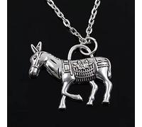 pendant necklace Fashion Donkey Burro Pendants Round Cross Chain Short Long Mens Womens Silver Color Necklace Jewelry Gift Jewelry Party Favors
