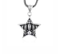 Pendant Necklace for Men, Crown and Five-Pointed Star Pendant