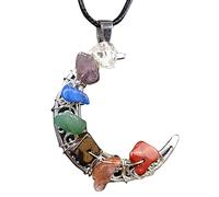 Pendant Necklace, For Wife, Mom, Girlfriend, Daughter, Friend 1PCS Seven Crystal Stone Crystal Necklace Original Stone Pendant Heart (B, One Size)