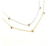 Pendant Necklace for Women, Fashion Elegant 925 Sterling Silver Thin Italian Chain Delicate Dainty Small Round Dots Link Chain Young Girl Gift Polished Simple