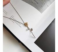 Pendant Necklace for Women Fashion Elegant Charm Romantic Prince Rose Flower Pendant Necklace for Charm Women Wedding 925 Sterling Silver Fashion Jewelry Gift