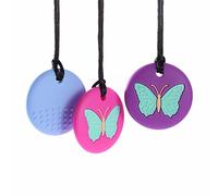 Pendant Necklace For Women Fashion Jewelry Accessories Silicone Butterfly Tooth Glue Children's Sensory Chewing Necklace Dragon Tooth Glue Molar Device Pendant Baby Molar Stick Laye Heart (Blue,)