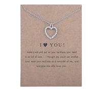 Pendant Necklace For Women Fashion Jewelry Accessories Wing And Love Friendship Necklace Good Luck Pendant Chain Message Card Gift Card Someone Always Loves You Heart Necklaces for Women (SL2,)