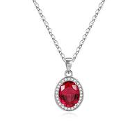 Pendant Necklace For Women Sterling Silver Women Necklace Fashion Red Square Zircon Diamond For Female Wedding Gifts