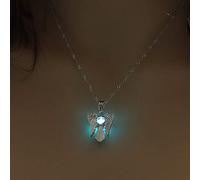 Pendant Necklace Luminous,Ladies Night Glowing Blue Green Pendant Fashion Hollow Out Dove Necklace Unique Design Jewelry present For Women Birthday Day Or The Party