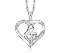 Pendant Necklace Mother Baby Love Heart Necklace For Women Chain Link Jewelry Luxury Charm Mom Necklace Collares Gifts