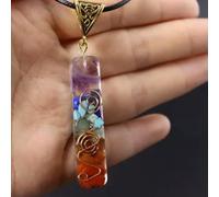 Pendant Necklace Spiral & Seven Crystals Made Pendant-Style B 60 * 10mm
