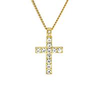 Pendant Necklace Women'S Gift For Lovers & Friends Hip Hop Men Women Jewelry Bling Rhinestone Crystal Pendant Necklace M Necklaces (Gold, One Size)