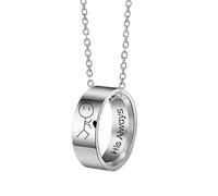 Pendant Necklaces for Women His Always Her Forever Couple Necklace Abstract Cartoon Double Chain Necklace for Women (A, One Size)