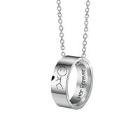 Pendant Necklaces for Women His Always Her Forever Couple Necklace Abstract Cartoon Double Chain Necklace for Women (B, One Size)