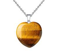 Pendant Necklaces Natural Stone Crystal Amethyst Powder Crystal Pendant Peach Shaped Gem Necklace (H, One Size)