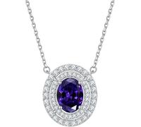 Pendant Necklaces Oval Cubic Zirconia Shining Twelve Constellations Birthstone Jewellery for Women Girls