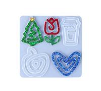 Pendant Silicone Mold Earrings Molds Paper Clip Shape Jewelry Making Molds Silicone Keychain for Crafting Lover Resin Mold