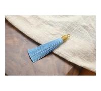 Pendant Tassel, Multicolor 5/10 pcs 8.5cm Tassel Pendant Gold Cap Silk Satin DIY Jewelry Making(Ink Blue,10 Pcs)