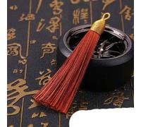 Pendant Tassel, Multicolor 5/10 pcs 8.5cm Tassel Pendant Gold Cap Silk Satin DIY Jewelry Making(Light Coffee,10 Pcs)