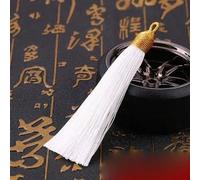 Pendant Tassel, Multicolor 5/10 pcs 8.5cm Tassel Pendant Gold Cap Silk Satin DIY Jewelry Making(White,10 Pcs)