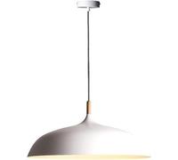 PendantLight, Large 45CM White Wood Pendant Light - Industrial Metal Dome Ceiling Pendant Lighting Fixture Compatible with Farmhouse, Coastal Hanging Chandelier Compatible with Dining Room, Kitchen