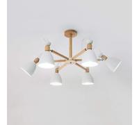PendantLight, LED Chandelier Wooden Pendant Lighting Metal Green Lampshade Ceiling Hanging Mounted Lamp Shade Bedroom Living Decoration Fixtures Kitchen Dining Room Lighti(Whit