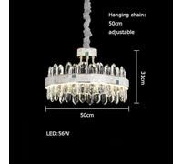 PendantLight, LED Luxury Crystal Chandelier Modern Home Decor Chandeliers Living Room Bedroom Dining Table Pendant Lights Ceiling Lamp(Dia50cm,Neutral_Silver)