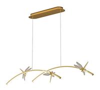 PendantLight, Minimalist One-Word Chandelier Creative Dragonfly Dimmable LED Pendant Light, for Bedroom Living Room Kitchen Island Decorate SuspensLamp(Gold,Monochrome)