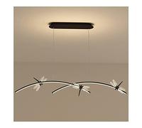 PendantLight, Minimalist One-Word Chandelier Creative Dragonfly Dimmable LED Pendant Light, for Bedroom Living Room Kitchen Island Decorate SuspensLamp(Black,Monochrome)