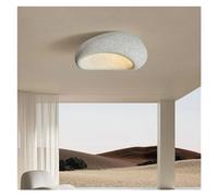 PendantLight, Minimalist Wabi Sabi E27 LED Ceiling Light, Modern Cream Style Bedroom Light, Home Decor Living Room Art Ceiling Light (Color : White, Size : D60cm)