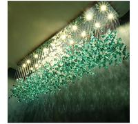 PendantLight, Modern Stone Crystal LED Chandelier for Living Room Lobby Large Luxury Cristal Lighting Fixtures Indoor Home Decor Hanging Lamps(Cold,L80XW80XH70CM_Clean)