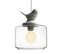 PendantLight, Pendant Light Resin Bird Hanging Light Fixtures Creative Glass Transparent Chandelier Farmhouse Pendant Lighting for Dining Room, Hallway, Entryway DecoratAdjustable Height