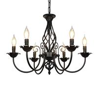 PendantLight, Retro Farmhouse Candle Chandeliers, Industrial Iron Decorate Hanging Light for Hallway Bedroom Kitchen Room Lighting Fixtures
