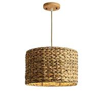 PendantLight, Retro Handmade Woven Chandelier Creative Natural Grass Edit Pendant Light for Bar Cafe Living Room Farmhouse SuspensLamps